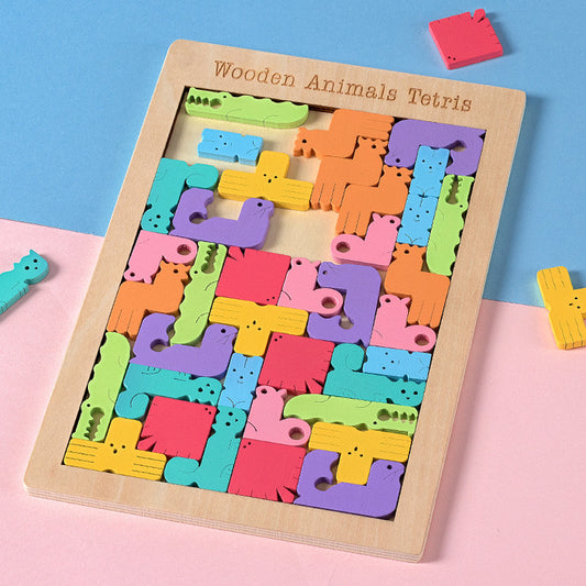 Children's Wooden Magnetic Puzzle Building Block Puzzle