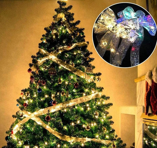 Fairy Lights String Christmas Ribbon Bow Tie - Here2Save