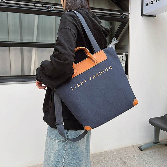 Canvas Shoulder Bag Women Ins Fashion Messenger Crossbody Bags Large Capacity Totes Handbag - Here2Save