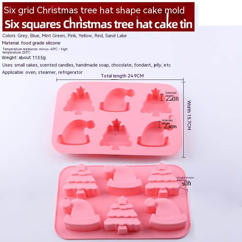 Christmas Silicone 6 Square Shaped Yi DIY Baking - Here2Save