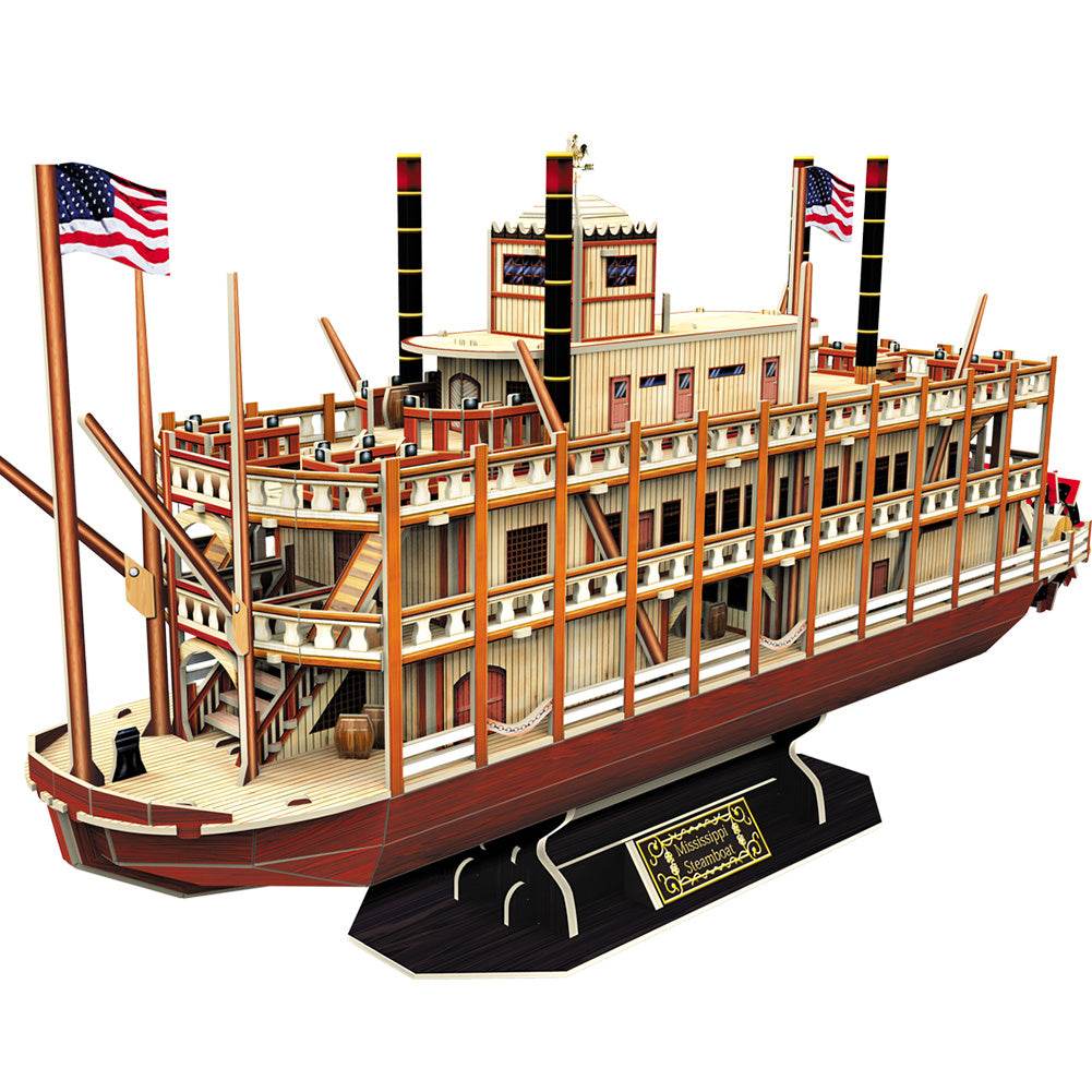 Stereo Puzzle Mississippi River Steamboat Model Paper - Here2Save