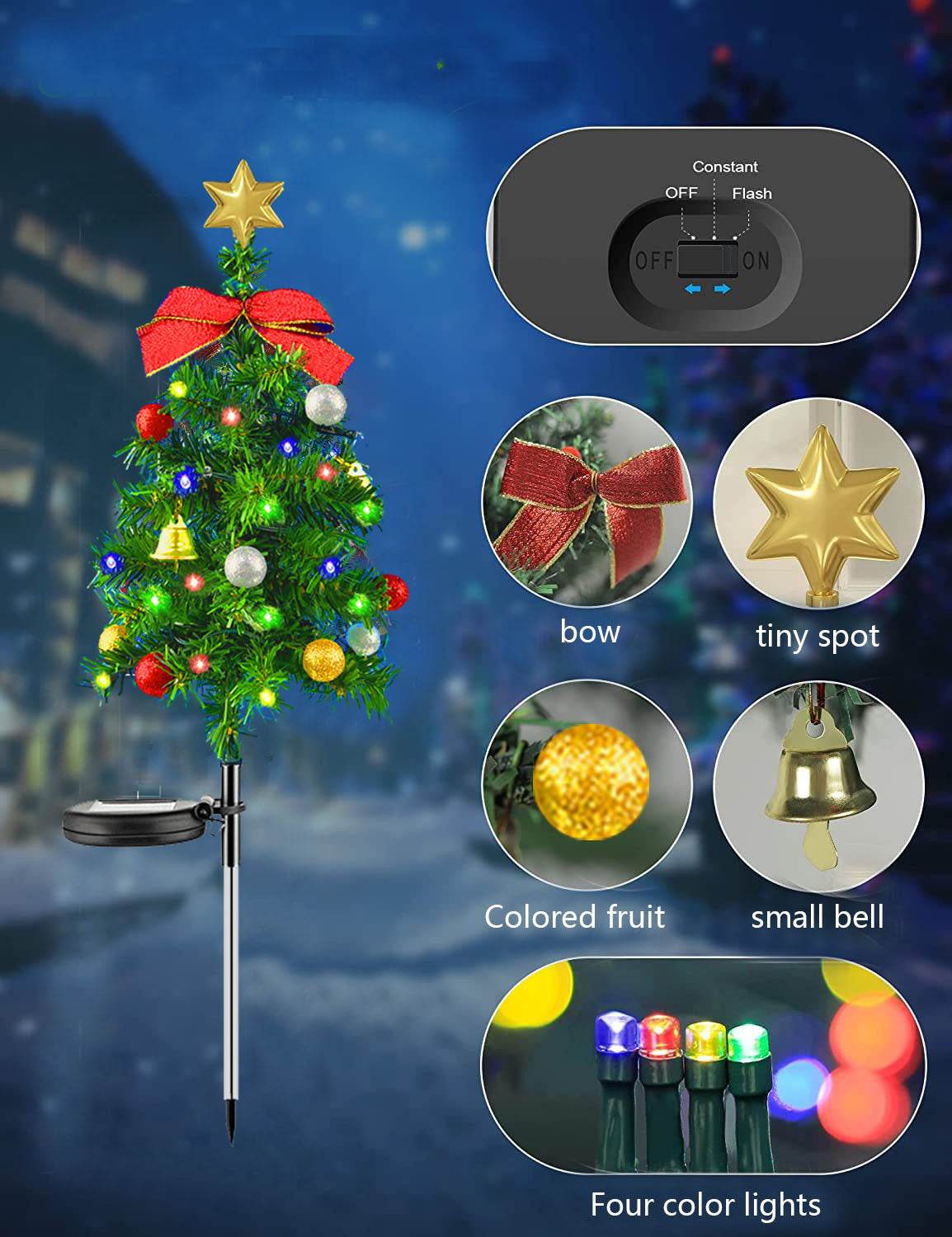 Outdoor Solar Christmas Tree Ground Lighting Festival - Here2Save