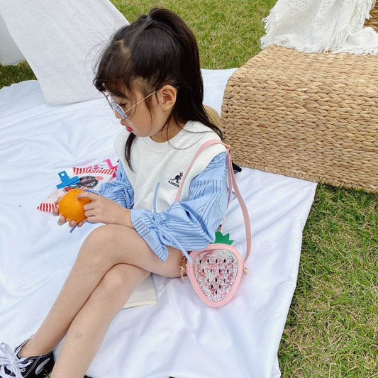 Summer Children's Pineapple Strawberry One Shoulder Jelly Bag - Here2Save