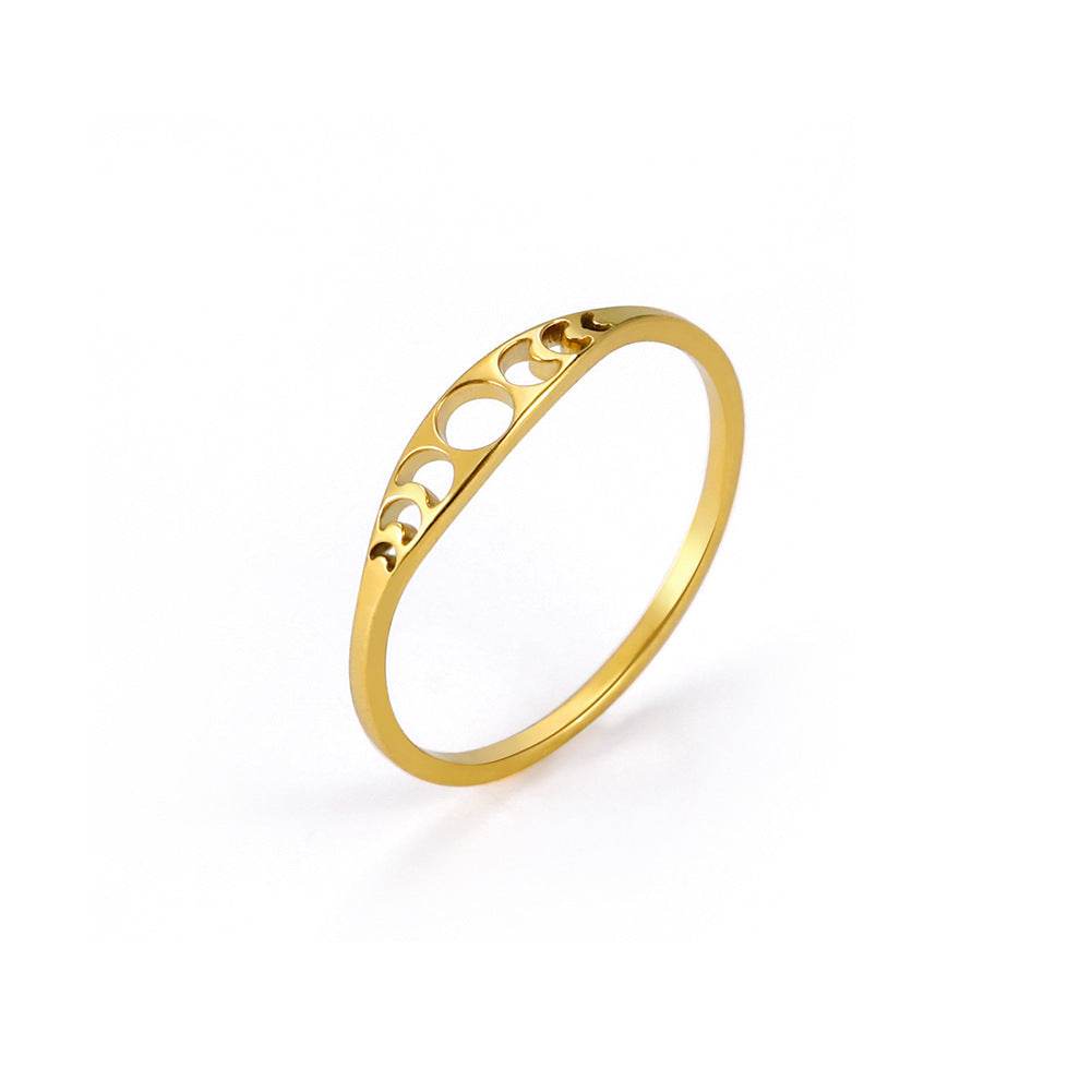 Cut Titanium Steel Gold Hollowed-out Sun Ring - Here2Save