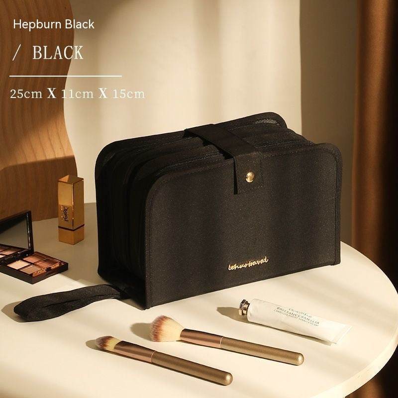 Leather Book Cosmetic Bag Large Capacity Portable - Here2Save