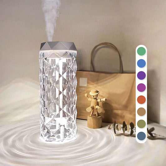 Crystal Lamp Air Humidifier Color Night Light Touch Lamp With Cool Mist Maker Fogger LED Atmosphere Room Decoration Home Decor Lights - Here2Save