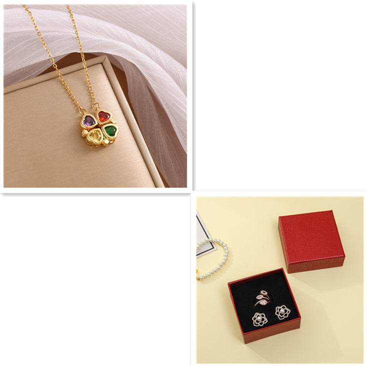 Four-Leaf Clover Pendant Necklace Female Korean Malachite - Here2Save