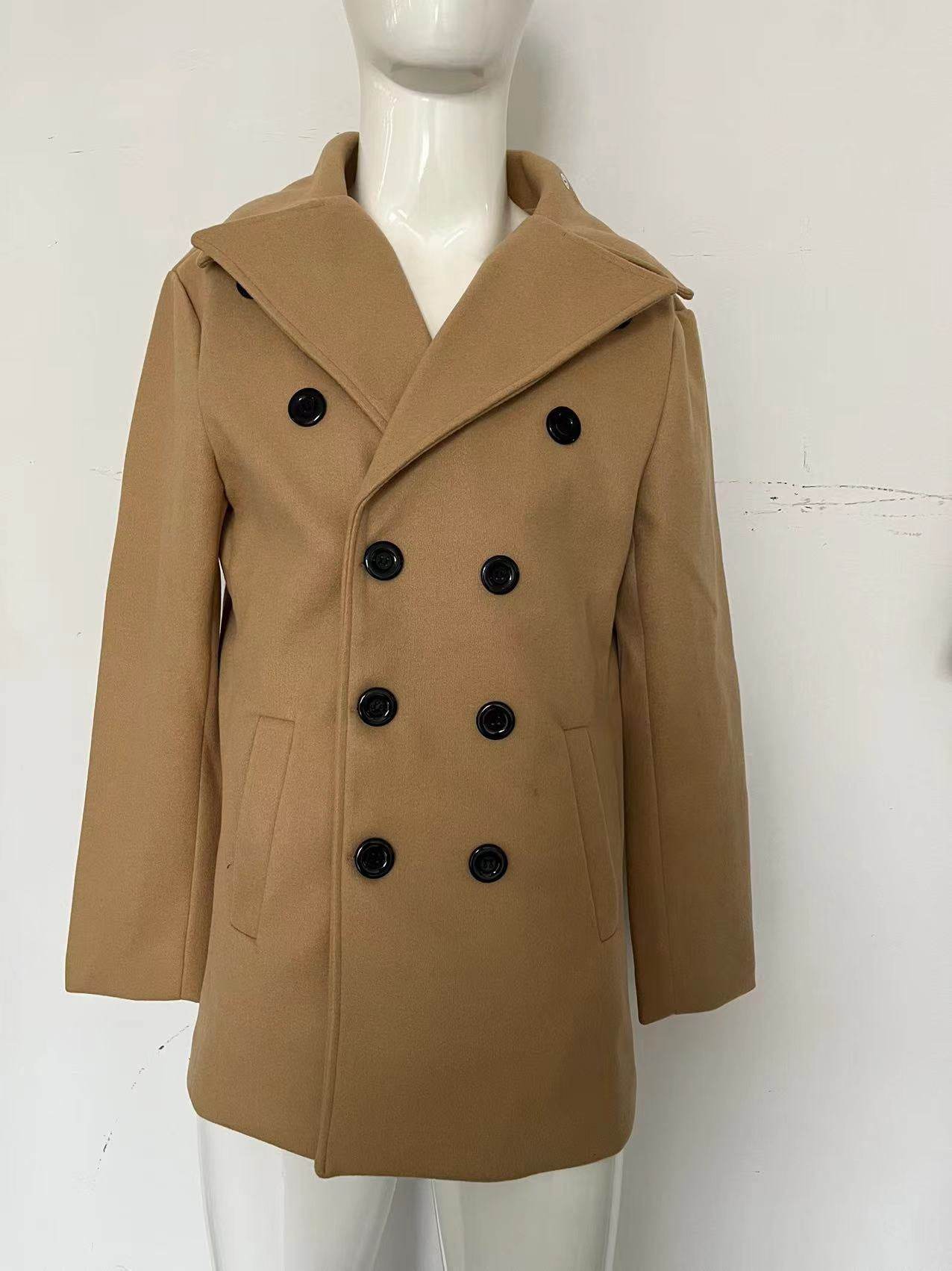 British Men Mid-length Long Sleeve Woolen Coat - Here2Save