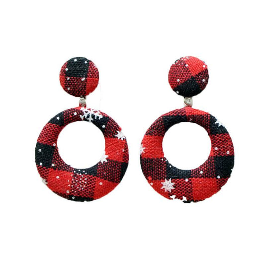 Women's Fashion Personality Geometry Round Christmas Earrings - Here2Save