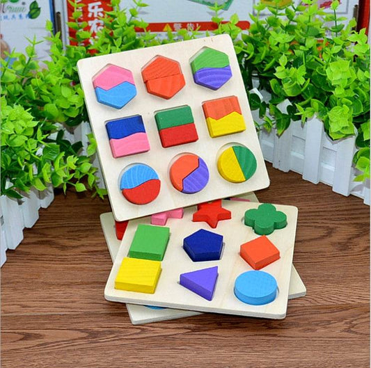 Wooden Geometrical Shape Baby Toy Jigsaw - Here2Save