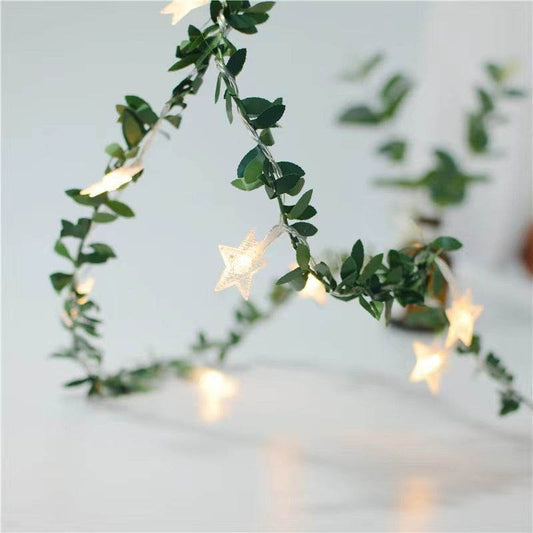 LED Light String Simulation Green Leaf Vine - Here2Save