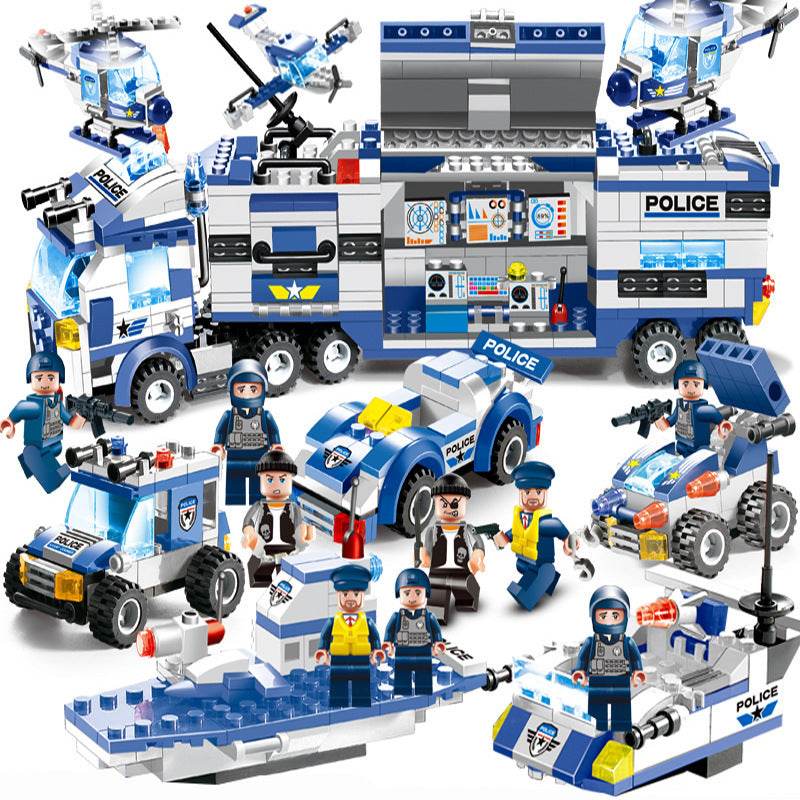 Military aircraft carrier police building blocks children assembled DIY toys - Here2Save