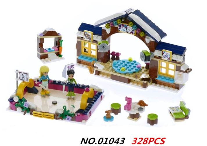 Goodfriends series ski resort ice rink assembled toy blocks 01043 - Here2Save