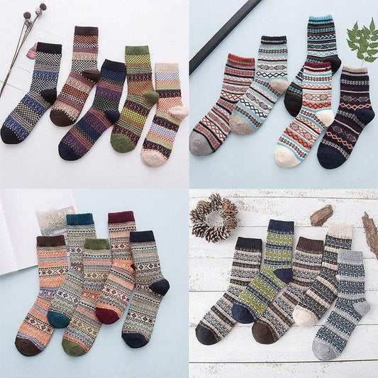 Winter Thick Warm Stripe Wool Socks Casual Sock Business Socks - Here2Save