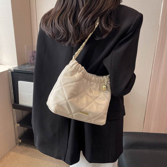 Casual Rhombus Shoulder Bag Chain Messenger Bag Small Bucket Bags Women - Here2Save