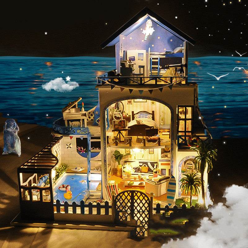 Re-encounter The Sea Of Love Villa Model Small House Hand-assembled Model - Here2Save