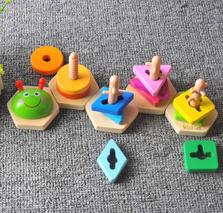 Wooden Shape Sorting Stacking Puzzle - Here2Save