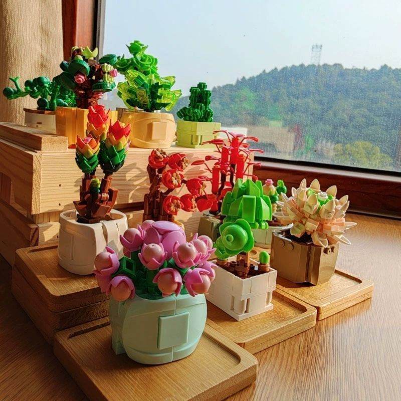 Children's Meat Flower Assembly Plant Small Particle Building Block Toy - Here2Save
