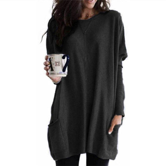 New Autumn Long Sleeve Casual Pocket T-shirt Top For Women - Here2Save
