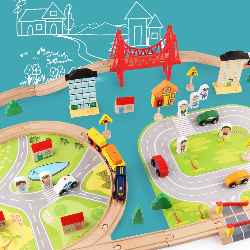 Children's Train Track Set Assembling Building Blocks Toys - Here2Save