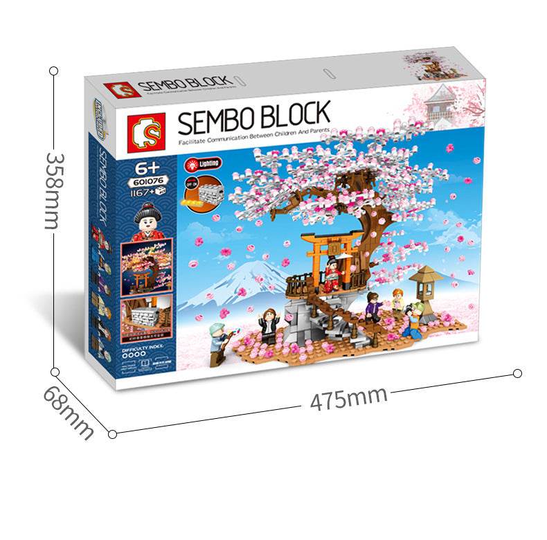 Sakura Street View Model Puzzle Assembled Building Block Toys - Here2Save
