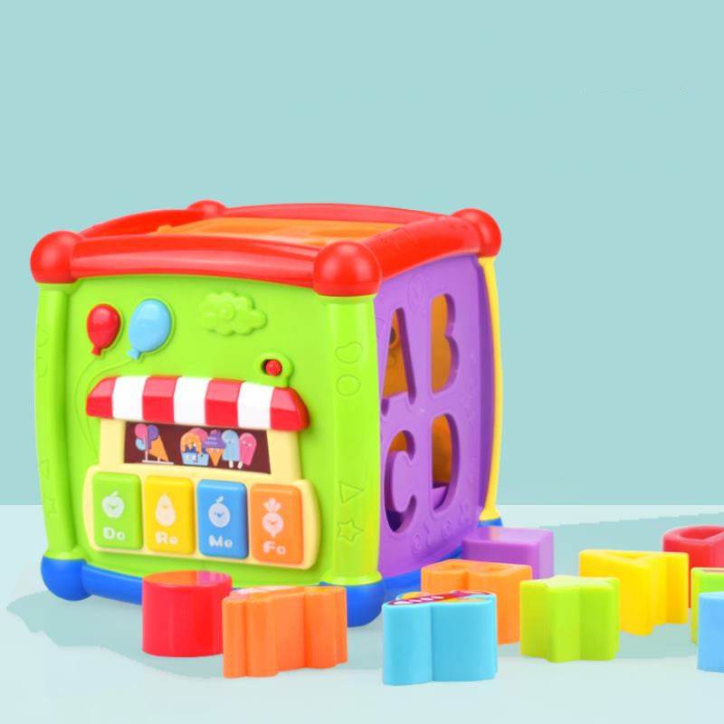 Children's Multifunctional Smart Cube Hexahedron Music Light Shape - Here2Save