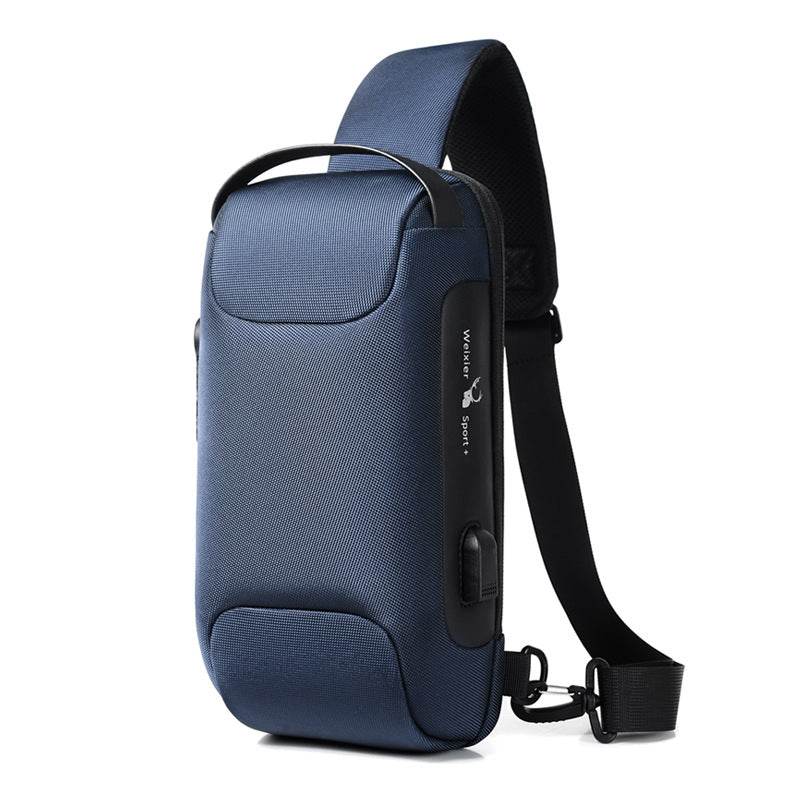 Waterproof USB Anti-theft Bag Men Oxford Crossbody Shoulder Bag Sling Multifunction Short Travel Messenger Chest Pack - Here2Save