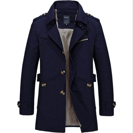 Spring Men's Casual Mid-length Thin Windbreaker Men's Top - Here2Save