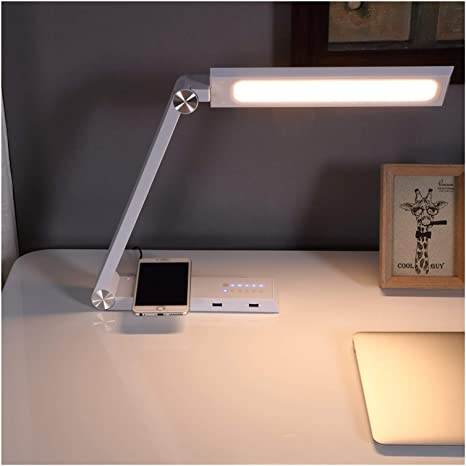 LED Wireless Charging Long Arm Desk Lamp Dimming Table Lamp Aluminum Alloy Folding Long Life Reading Light Multiple Color Modes - Here2Save