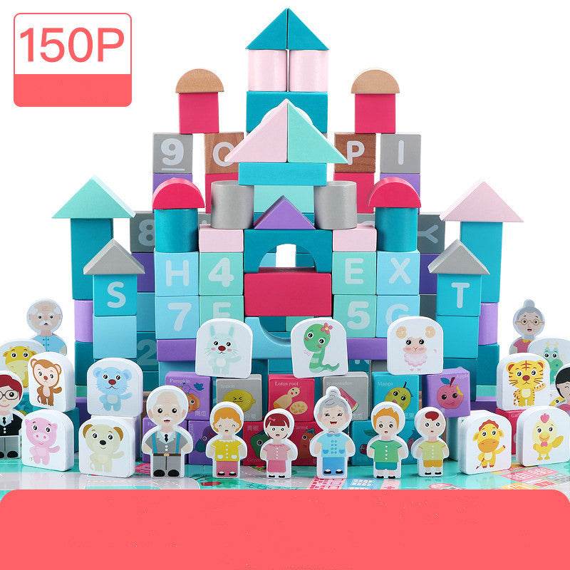 Children's Building Block Toys 1-2 Years Old Girl Baby 3-6 Years Old Baby Ppuzzle Boy Wood - Here2Save