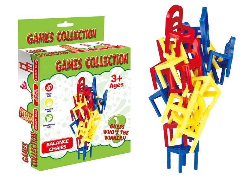 Board Game Balance Chairs Adult Kids Stacking Game Pipelines Parent-child DIY Interactive Toy Educational Toy - Here2Save