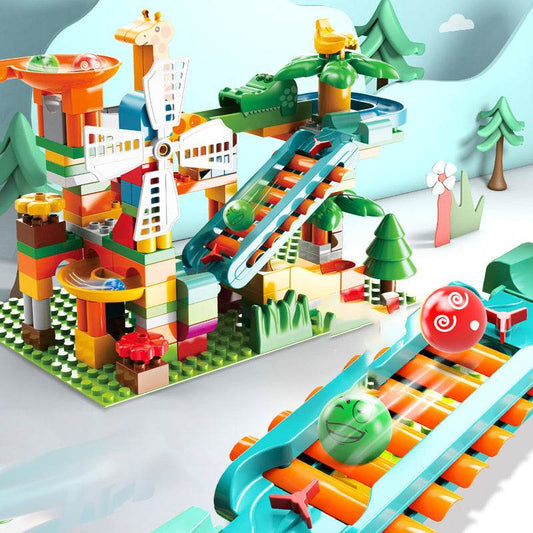 Fei Le Is Compatible With Lego Knock On The Piano Ball Slide, Large-particle Building Blocks, Children's Assembling Puzzle Early Education - Here2Save