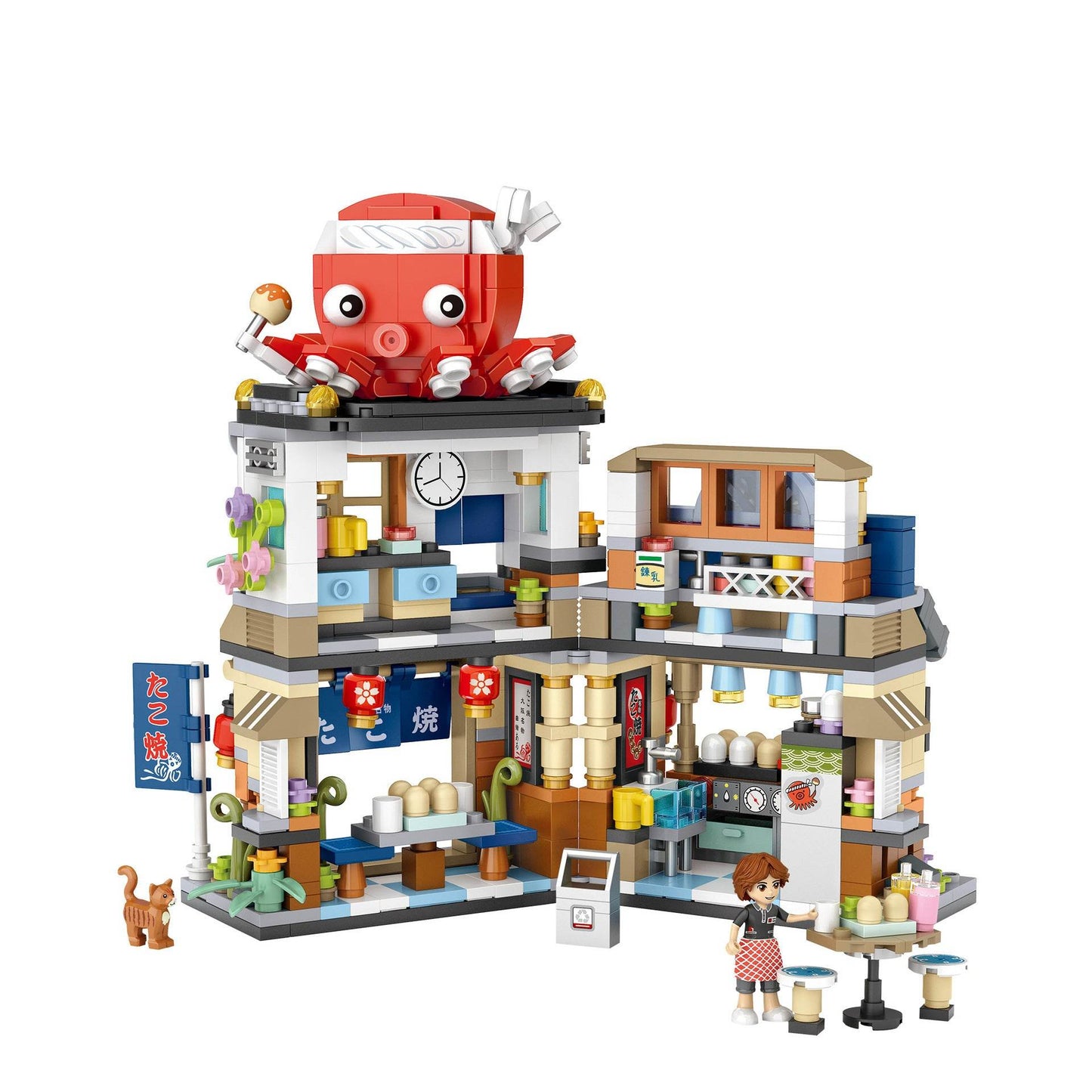 LOZ1218 Takoyaki Japanese Food Shop Small Particle Building Blocks 1219 Shaved Ice Shop Street View Building Blocks Educational Toys - Here2Save