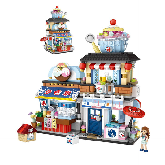 LOZ1218 Takoyaki Japanese Food Shop Small Particle Building Blocks 1219 Shaved Ice Shop Street View Building Blocks Educational Toys - Here2Save