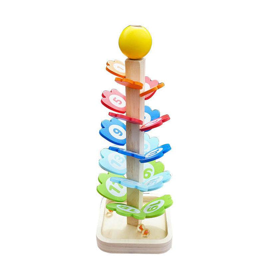 Rainbow Petal Wooden Ball Track Toy - Here2Save