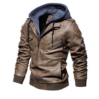 Winter Fashion Motorcycle Leather Jacket Men Slim Fit Oblique Zipper PU Jackets Autumn Mens Leather Biker Coats Warm Streetwear - Here2Save