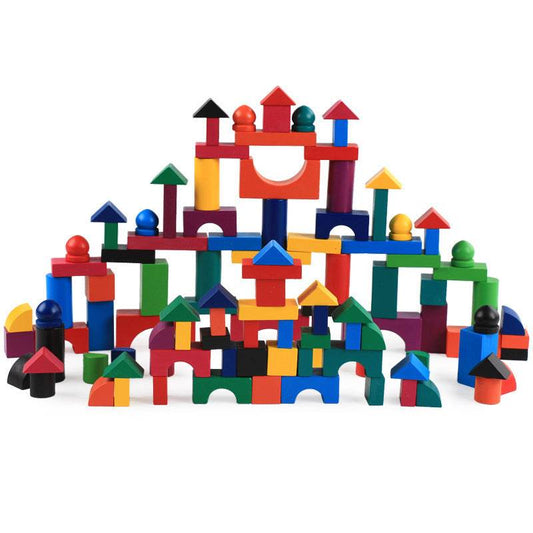 Wooden Grains Color Building Blocks Kindergarten Children Early Childhood Parenting Toy For Kids - Here2Save