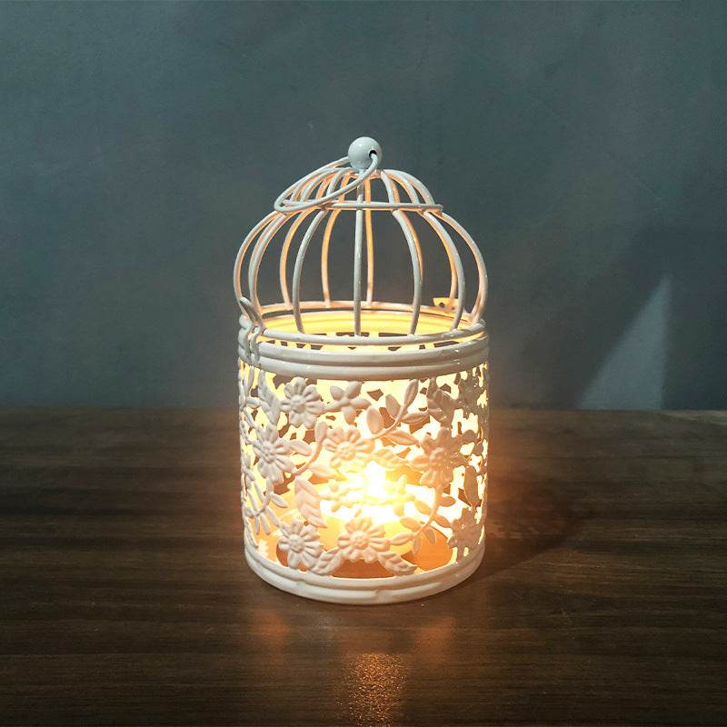 Metal Wrought Iron Bird Cage Decoration Candle Holder Crafts - Here2Save