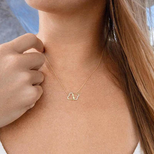 Fashion Double Heart Love Necklace With Rhinestones Inlaid Zircon Mother Valentine's Day Gift - Here2Save
