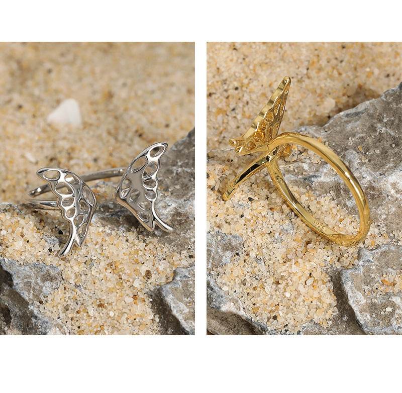 All-match Butterfly Glossy Texture S925 Sterling Silver Ring - Here2Save