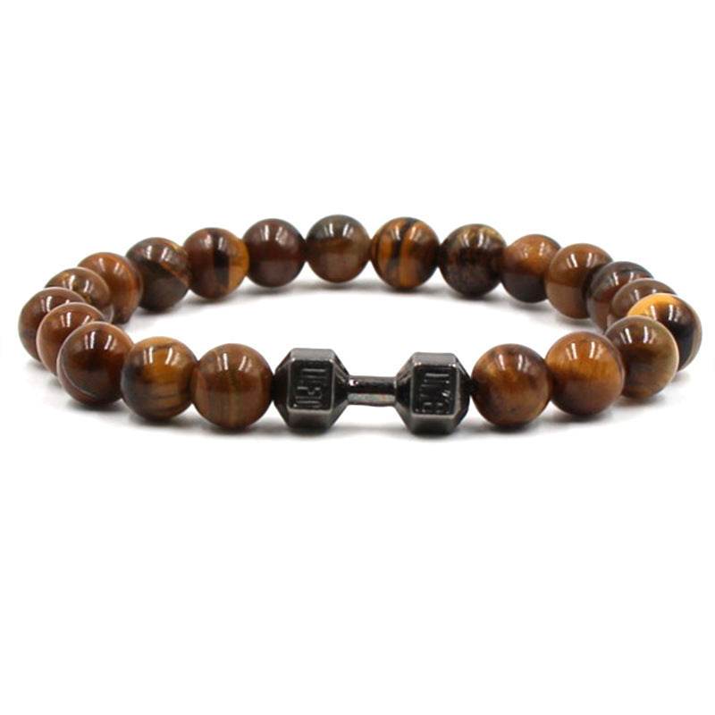 Natural Tigereye Three-color Sports Dumbbell Bracelet - Here2Save