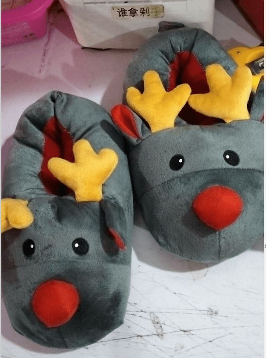Christmas Shoes Cute Elk Home Slippers - Here2Save