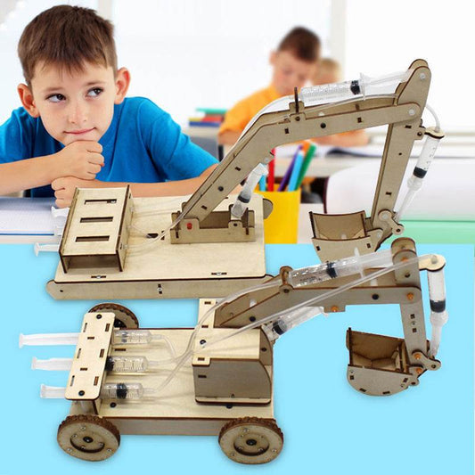 Wooden hydraulic excavator model - Here2Save