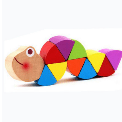 Montessori Educational Wooden Toys Colorful Caterpillars Kid Finger Dexterity Exercises Creature Developmental Blocks - Here2Save
