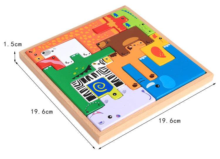 High Quality Baby Wooden Toys 3D Blocks Animal Building Blocks Stack Blocks Beech Wood Creative Children Birthday Christmas Gift - Here2Save