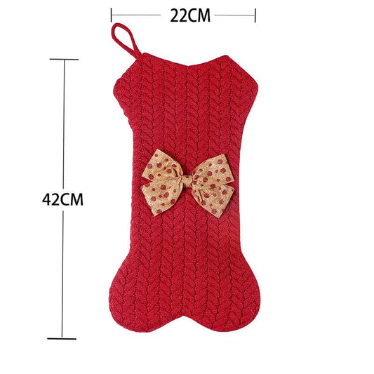 Christmas Decorations Knitting Wool Hanging Gift Bag - Here2Save