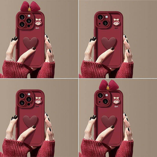 Wine Red Love Girl Phone Case - Here2Save