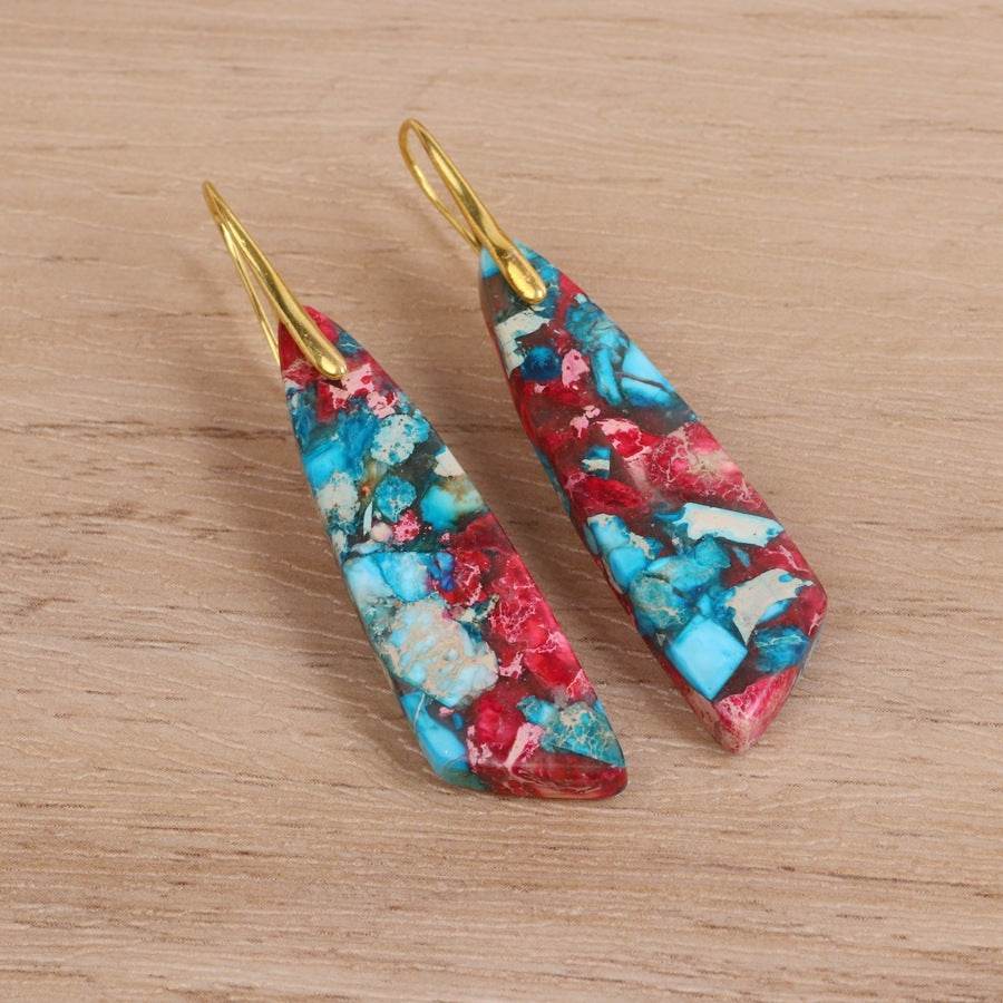 Geometric Flower Shape Pendant Earrings - Here2Save
