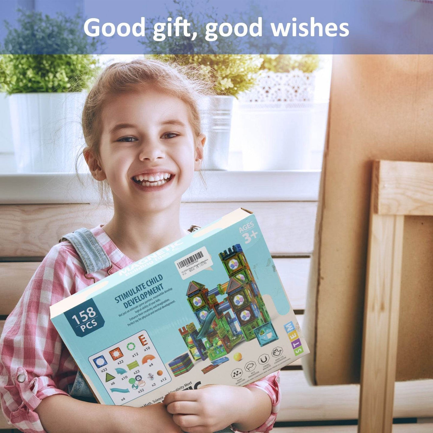 158PCS Magnetic Building Blocks,3D STEM Tiles Magnets For Kids Construction Learning Educational Magnetic Toys For Boys Girls Toddlers Kids Birthday Gifts - Here2Save