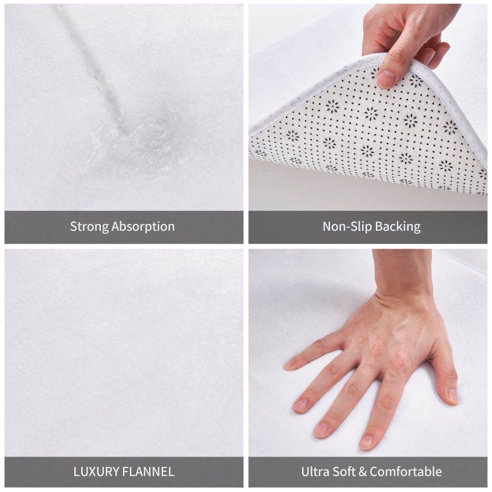 24x16in Flannel Anti-Slip Floor Mats Two Piece Set - Here2Save